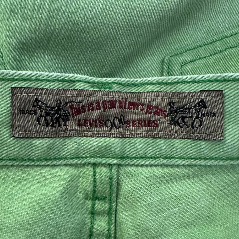 Womens VTG 90s Levis 900 Series Green Denim Jeans Bermuda Hi Rise Cotton USA 14 - Picture 5 of 7